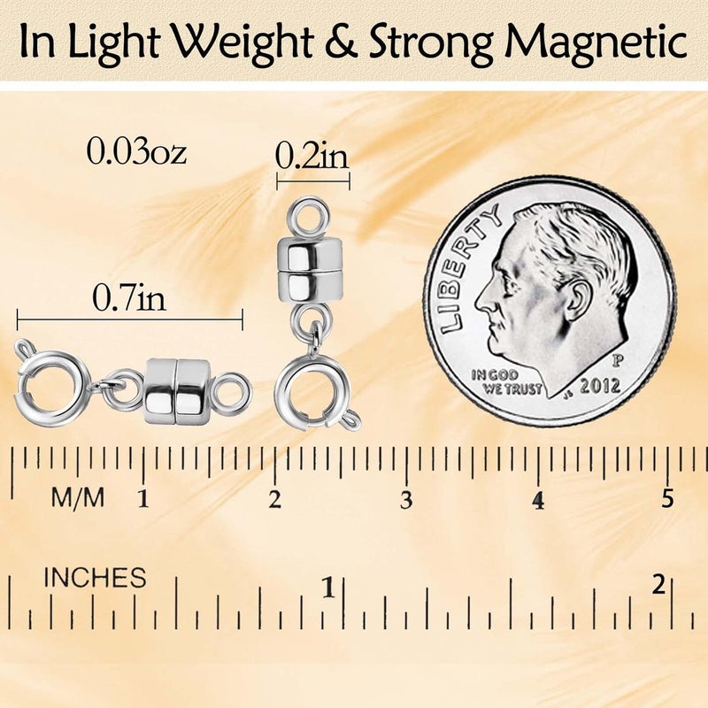 Qulltk Magnetic Necklace Clasps and Closures 18K Gold and Silver Plated Bracelet Converter Clasp,Suitable for Necklaces Chain Extender - Image 3